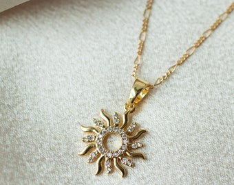 Sun necklace, sunshine necklace, dainty sun necklace, gold sun necklace, celestial sun, celestial jewelry, gift for her, sun accessory