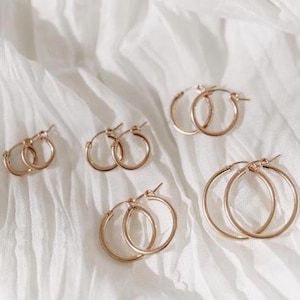 Rose Gold Filled Hoop Earrings • Classic Everyday Hoops • Minimal Classic Hoop Earrings