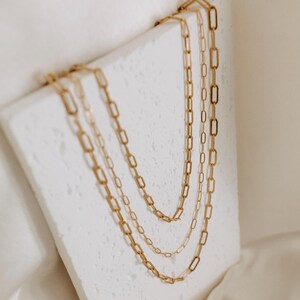 Paperclip layering necklace, gold filled choker for women, gift for her, everyday necklace, minimalist jewelry, gifts for women