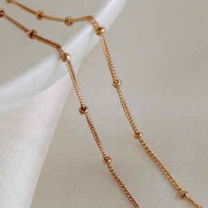 Gold Filled Satellite Chain Necklace: Minimalist Layering Jewelry