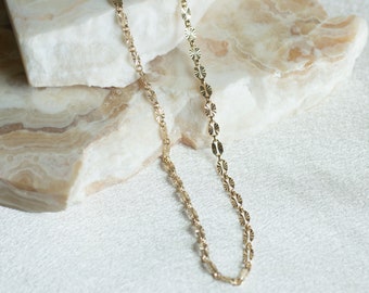 Gold filled layering necklace, sunburst chain necklace, layering jewelry for women, dot chain necklace, gifts for women, layering choker