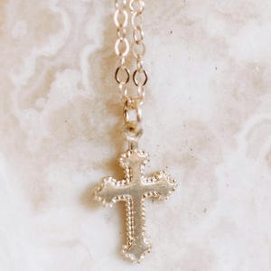 Cross necklace, gold filled cross necklace, religious necklace, gold filled necklace, layering necklace, lord necklace, gift for her, dainty