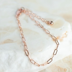 Rose Gold Filled Paperclip Bracelet or Anklet