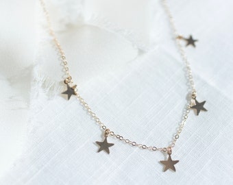 Gold Filled Star Necklace: Minimalist Layering Jewelry