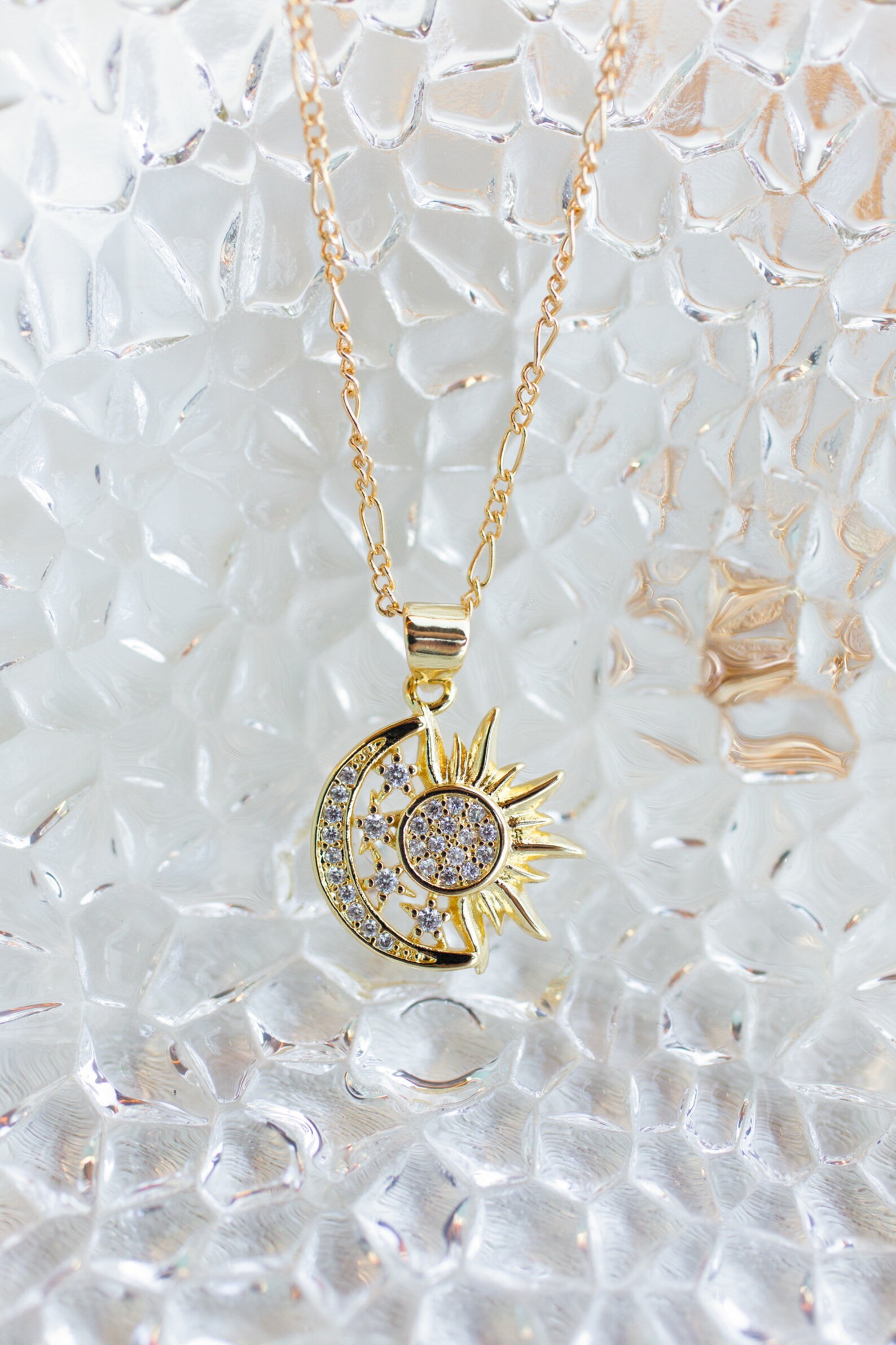 Solar Eclipse Necklace Sun Necklace Gold Sun Necklace | Etsy