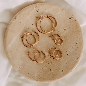 Rose gold filled hoop earrings, rose gold hoop earrings women, rose gold filled earrings, gift for her, mothers day gift, dainty hinged hoop