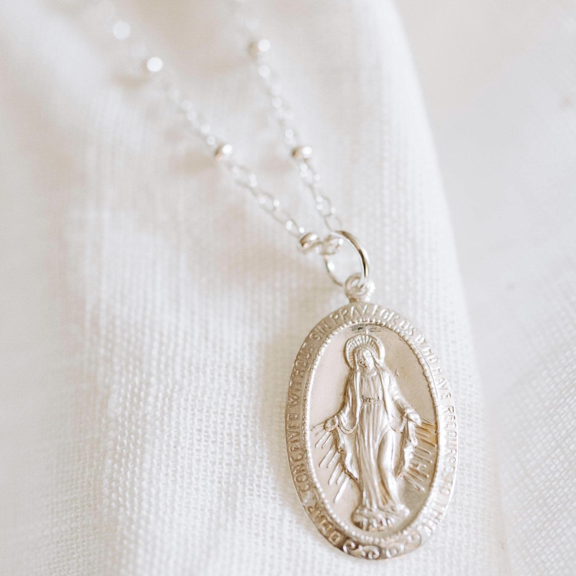 Sterling silver Virgin Mary necklace, Mary necklace, religious jewelry, silver necklace, layering necklace, lord necklace, gifs for her
