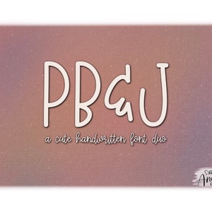 PB&J - Handwritten Font Duo - Script and Serif Font Combo - TTF/OTF Font