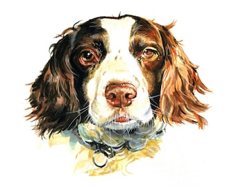 Commission a Pet Portrait,Custom DogPortrait,Custom pet memorial painting,DOG portrait,DOG artist,Christmas gift,DOG loss, Watercolor art