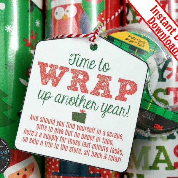 Easy Last Minute Teacher Gift Idea Gift Wrap Printable Tags - Just Add Tape and Wrapping Paper!