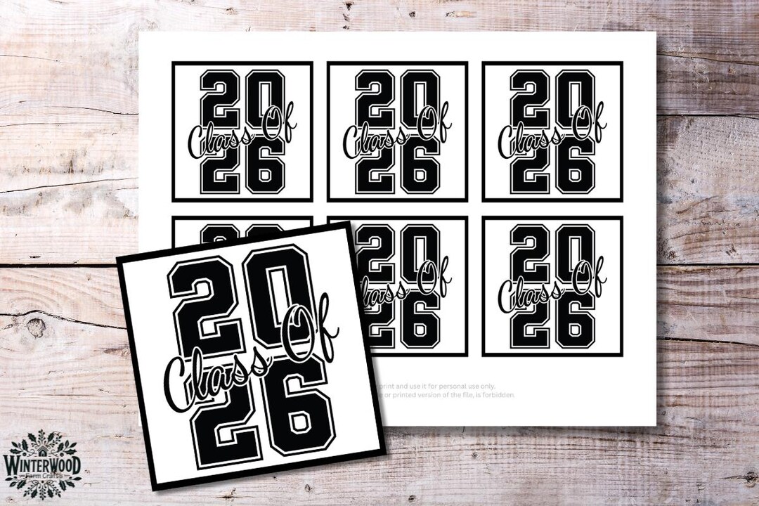 Class of 2026 Printable Graduation Tags – Black and White Senior Year ...