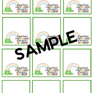 Rainbow Pot of Gold Printable BAG TOPPERS | St Patrick's Day | Party Favors | Class Gifts | Digital Delivery | Instant Download image 2