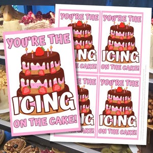 Icing on the Cake Printable Tags, Cake Pun Gift Tag, Teacher Appreciation Printable | Digital Download PDF Fun Teacher Student Treat Idea