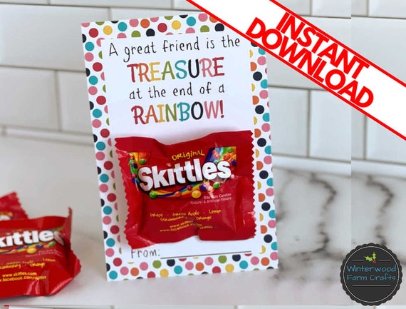 Printable Skittles Themed Valentines DIY Cards Easy - Etsy