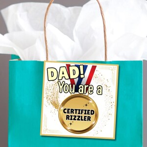 Etichette regalo Rizzler certificate per papà / Etichette divertenti stampabili per la festa del papà per papà / Etichetta Rizz Brain Rot / Download immediato PDF Stampa a casa Fratello