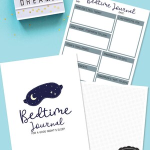 Druckbare BEDTIME JOURNAL Pack | Schlaf Journal Seite | Doodle-Seite | Drucken Sie Ihre eigenen | Sofort Download Bild 2