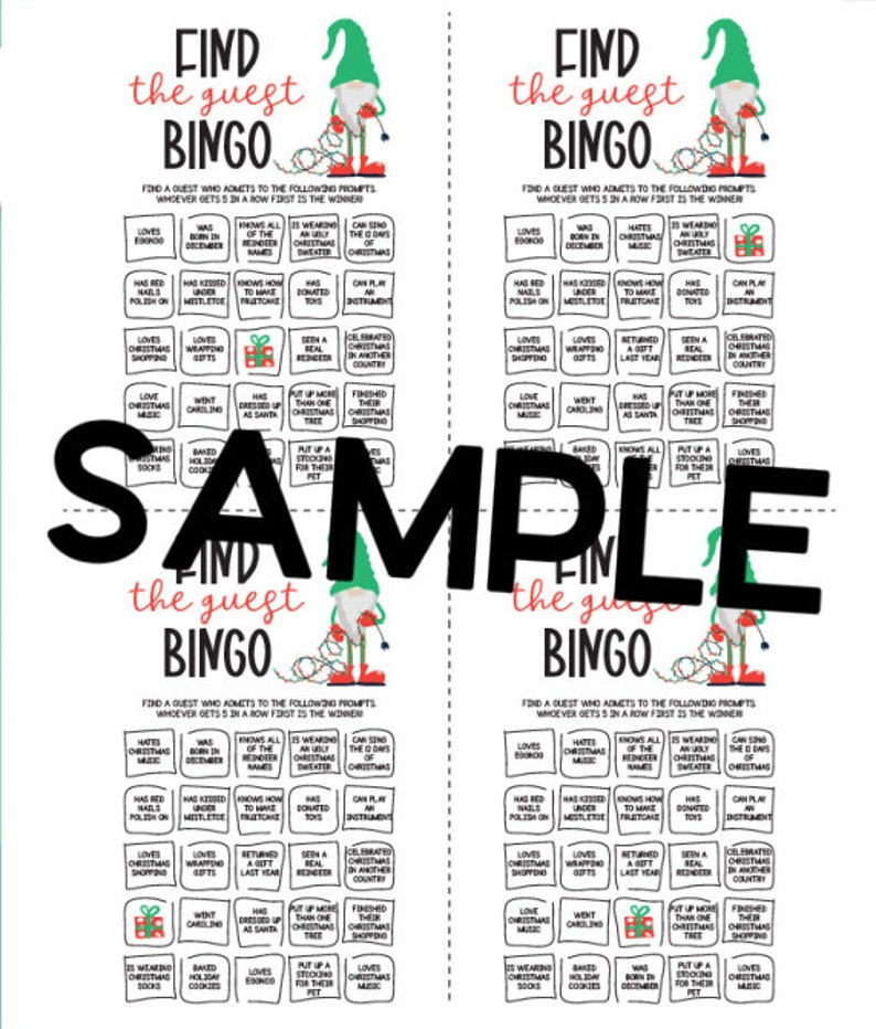 Printable ADULT PARTY GAMES for Christmas Party Pack | Pictionary Bingo ...