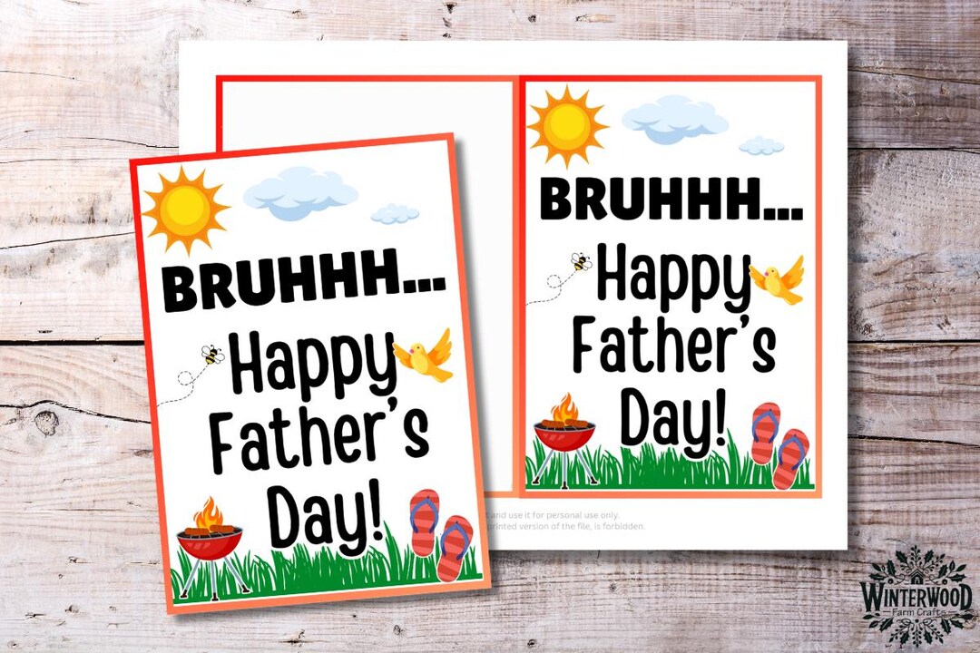 BRUHHH… Happy Father’s Day Card | Funny 5x7 Folded Printable Card for ...