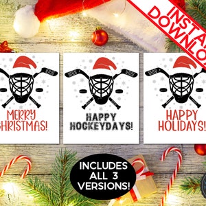 Druckbare EIS HOCKEY Geschenkanhänger zum Thema Weihnachten | Glückliche Hockeytage | Easy Hockey Coach Team Geschenk Tags | Sofort Download PDF