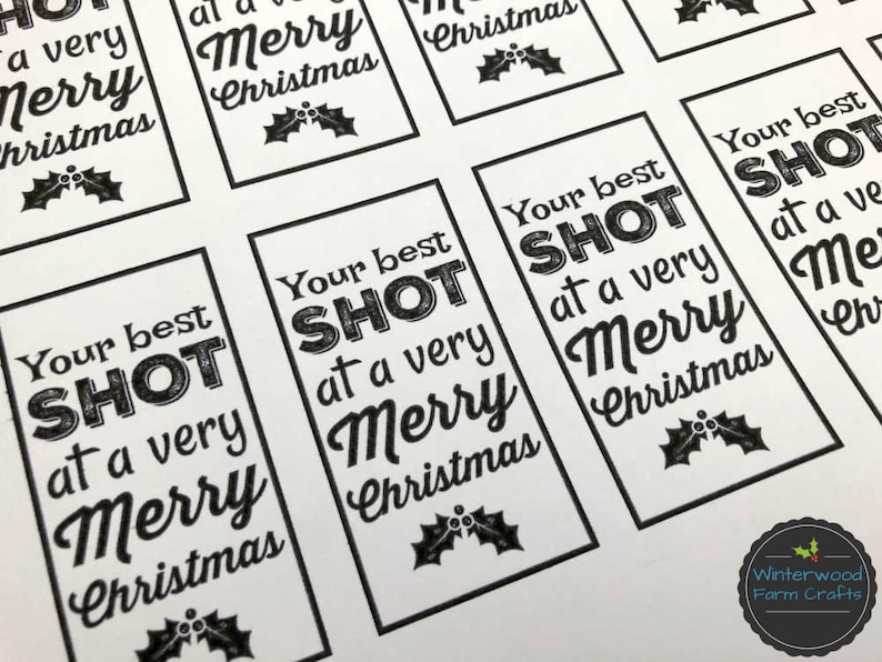 Best SHOT at a Merry Christmas Alcohol Gift Tags Funny Etsy