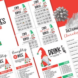 Printable ADULT PARTY GAMES for Christmas Party Pack | Pictionary Bingo ...
