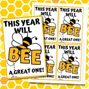 Etichette regalo &quot;Bee a Great Year&quot; Etichette regalo per il ritorno a scuola / Idee regalo per insegnanti e studenti per il primo giorno di scuola, bomboniere, giochi di parole, PDF, download digitale