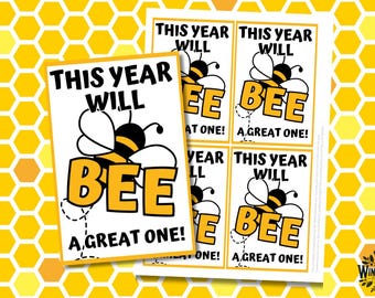Étiquettes-cadeaux pour la rentrée des classes Bee a Great Year | Idée cadeau pour la rentrée des classes, enseignant et étudiant, étiquettes de cadeaux, jeu de mots PDF en téléchargement numérique