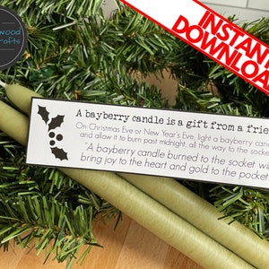 Poema imprimible con velas de arrayán / Tradición navideña / Tradición de Nochevieja / Etiqueta de regalo con velas de arrayán