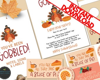 Je bent opgeslokt | Geheime cadeau-uitwisseling Thanksgiving | Leuke activiteit voor vrienden en buren | Afdrukbare directe download