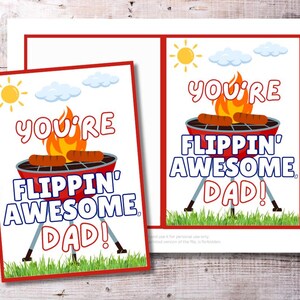 Super Dad Karte | BBQ Grill Master Vatertag druckbare Karten | 5x7 Klappkarte | Sofortiger Download PDF Geburtstags-Druck zu Hause