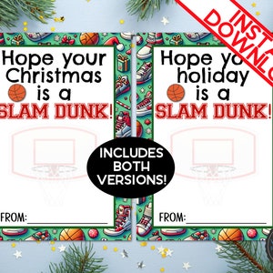 Printable BASKETBALL Weihnachten Urlaub Themed Geschenkkartenhalter | Karten | Einfaches Hockey-Trainer-Team vorhanden | Sofort Download PDF
