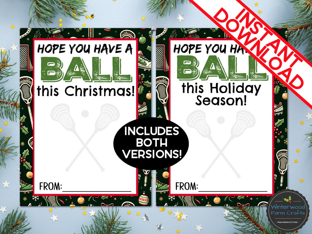 Printable LACROSSE Christmas Holiday Themed Gift Card Holders Etsy