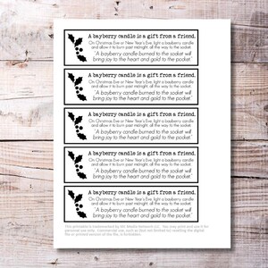 Printable Bayberry Candle Poem Saying | Christmas Tradition | New Year ...