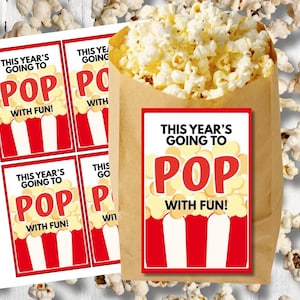 Printable Popcorn Back to School Tags | First Day of School Student Gift | Gift Tags PDF Instant Download Print at Home Digital Easy Treat