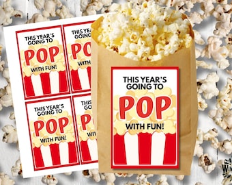 Printable Popcorn Back to School Tags | First Day of School Student Gift | Gift Tags PDF Instant Download Print at Home Digital Easy Treat