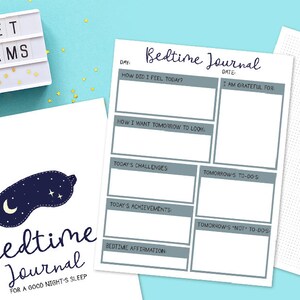Druckbare BEDTIME JOURNAL Pack | Schlaf Journal Seite | Doodle-Seite | Drucken Sie Ihre eigenen | Sofort Download Bild 3