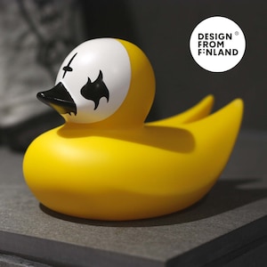 White Rubber Duck, Spatanic, Minimalist Metalhead Design White Rubber Duck, Spatanic, Minimalist Metalhead Design