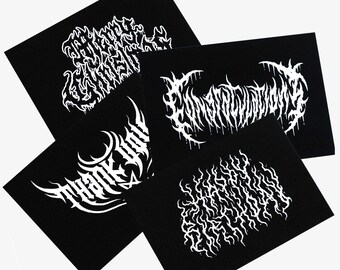 Black Metal Font post card bundle