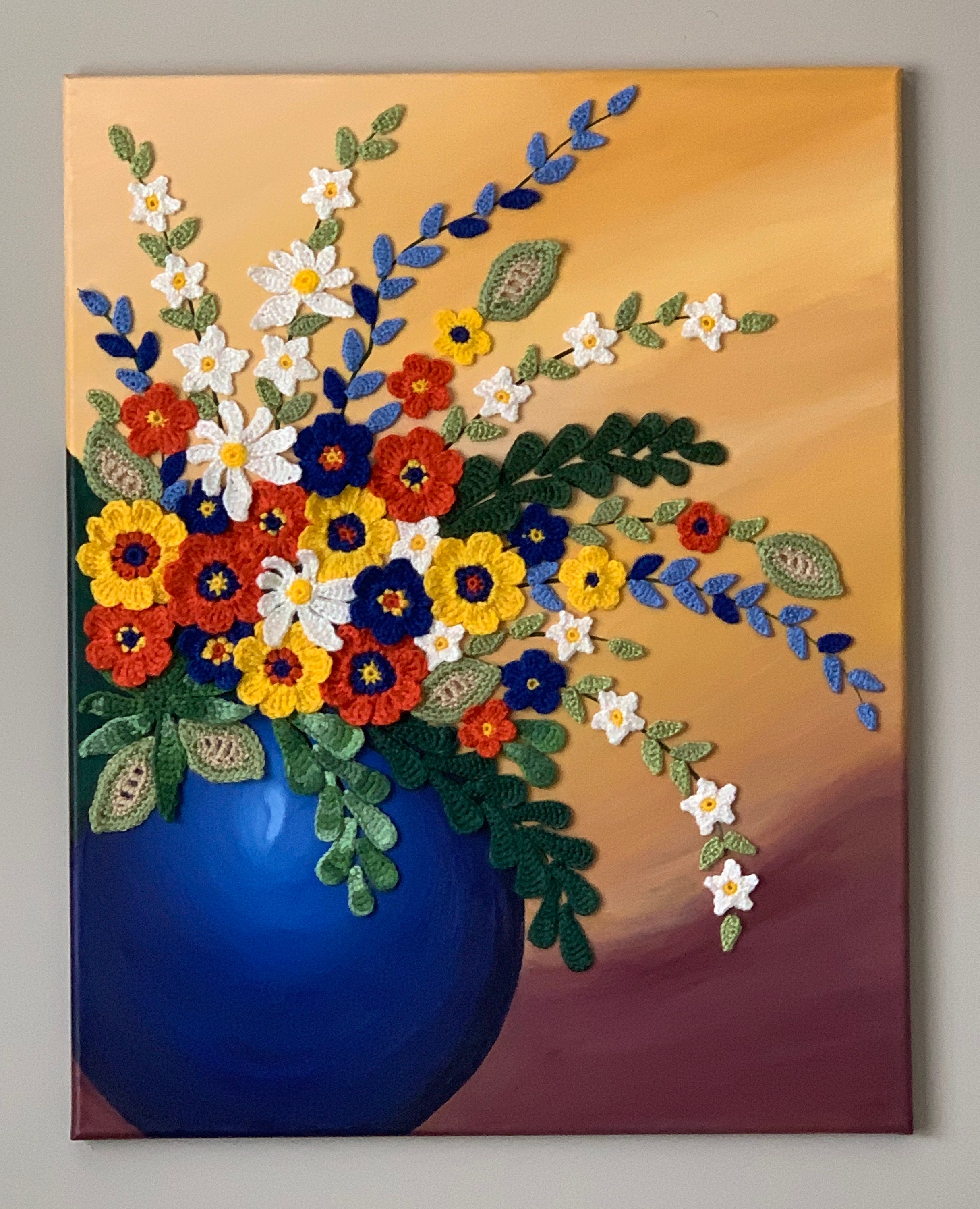 Vase of Flowers Floral Painting Blue Vase Art Mixed Media Etsy Vase of Flowers Floral Painting Blue Vase Art Mixed Media Etsy