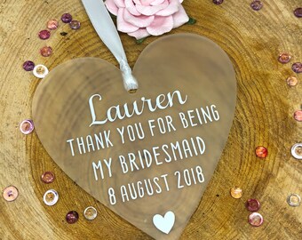 Thank You For Being My Bridesmaid Gift, Bridal Party Gifts, Maid of Honour Gift