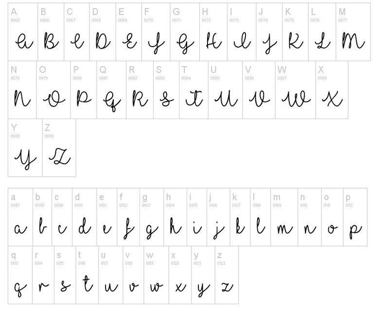 May include: A handwritten font alphabet in uppercase and lowercase letters. The font is a cursive style with a casual, handwritten look.