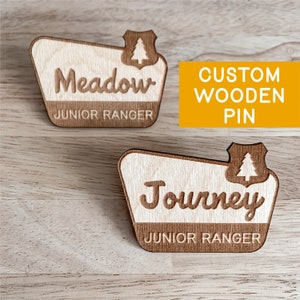 National Park Pin / Junior Ranger Pin / Custom Wooden Pin / National Forest Pin / National Park Gift