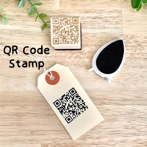 QR Code Rubber Stamp Business Branding Stamp Custom - Etsy