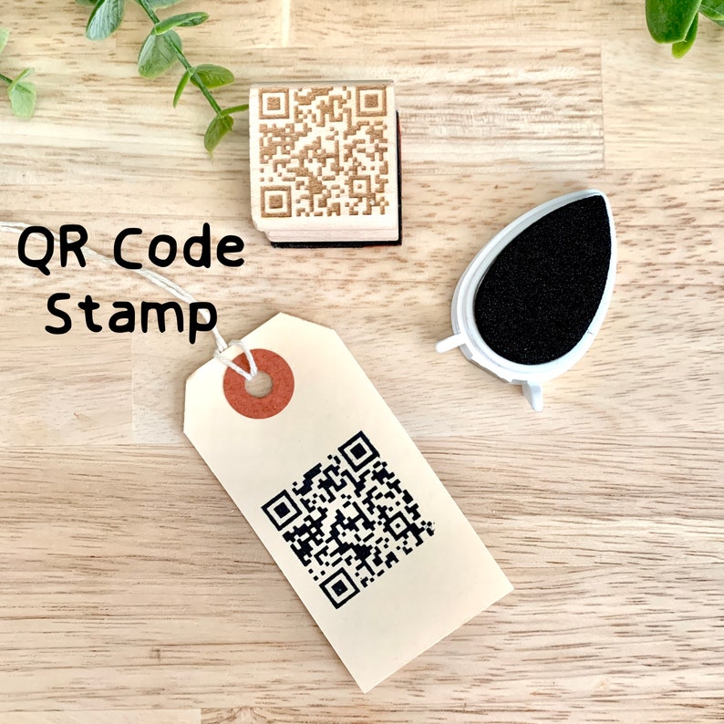 QR Code Rubber Stamp Business Branding Stamp Custom - Etsy