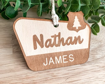 National Park Christmas Wooden Ornament | National Forest | Personalized Name | Valentine's Day Tags, Easter Tags, Backpack Tags, Bag Tags