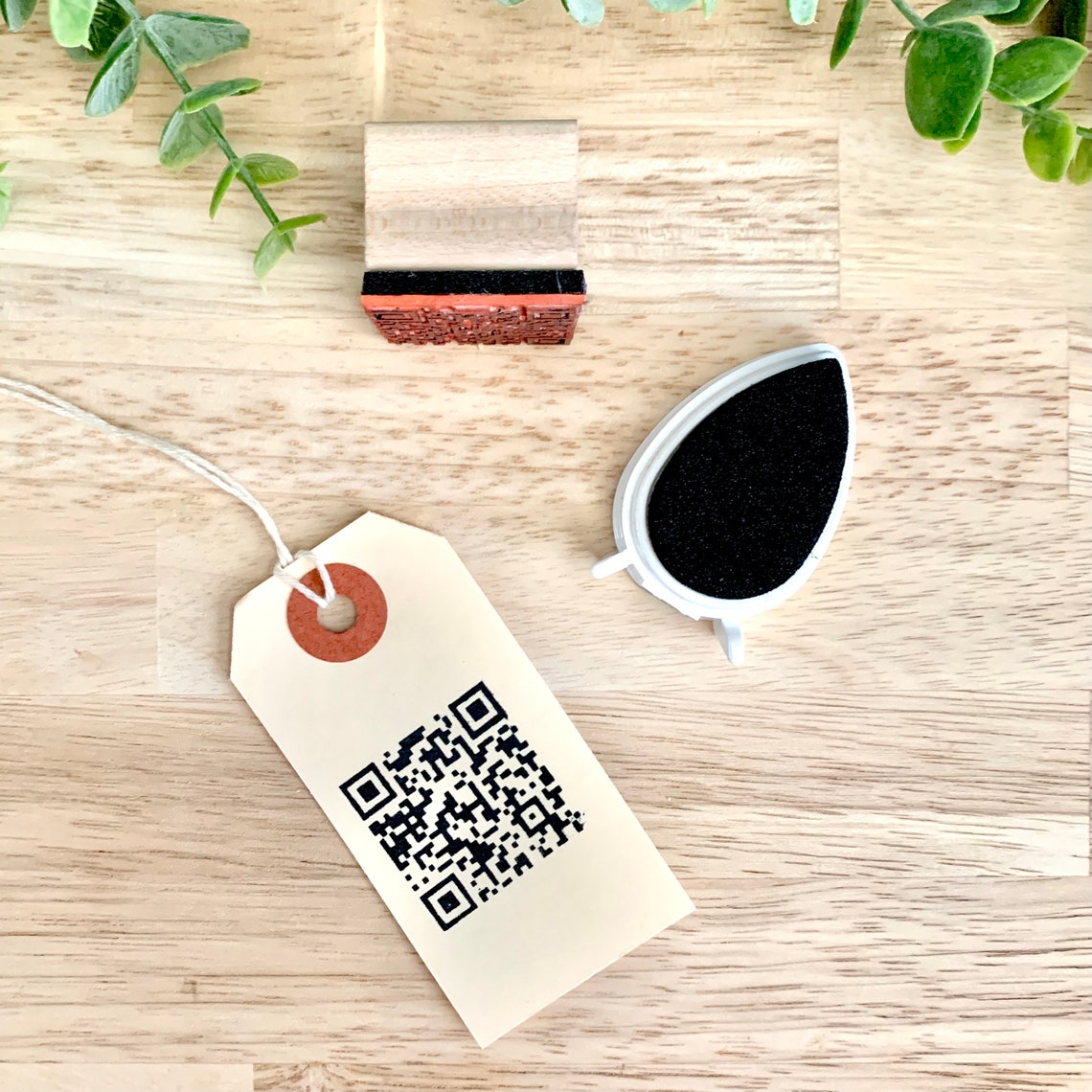 QR Code Rubber Stamp Business Branding Stamp Custom Etsy