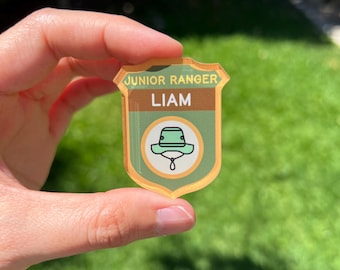 Acrylic Junior Ranger Badge, National Park Style, Personalized Name Tag Custom