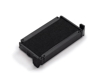 May include: Black ink pad for a rubber stamp. The pad is rectangular and has a black, textured surface.