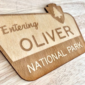 National Park Sign / Baby Name Sign / Last Name Sign / Wooden Name Sign / Baby Announcement Sign 画像 3
