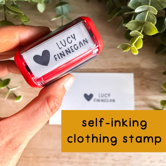 Love Heart Clothing Stamp | Personalized Fabric Name Stamp, Back to School, Daycare, Nursery, Camp